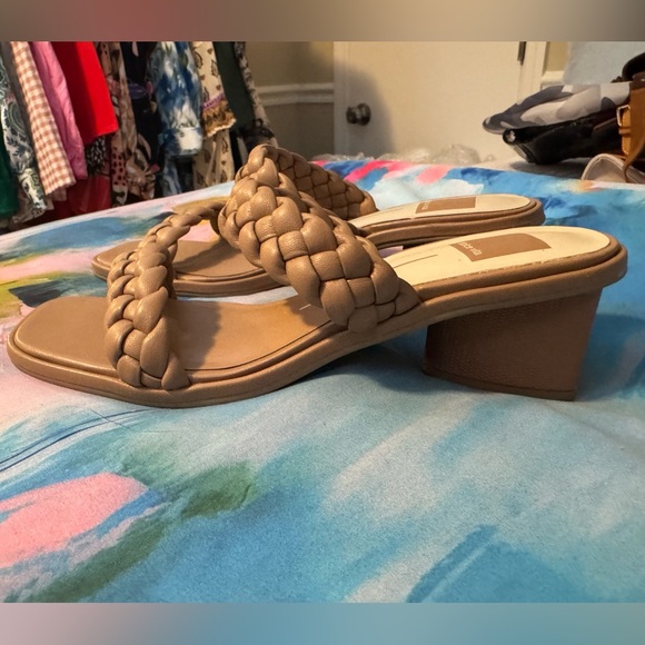 Dolce Vita Ronin Nude Braided Animal Print Heel Sandal - Picture 3 of 6